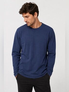 Uniform Advantage - Long-Sleeve Crewneck Shirt - Navy -M